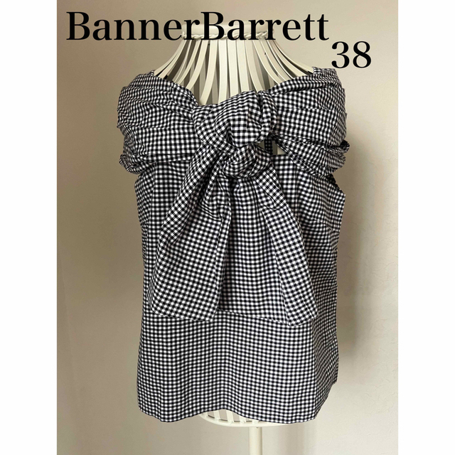 Banner Barrett(バナーバレット)のBannerBarrettバナーバレット　ギンガムチェックノースリシャツM★黒白 レディースのトップス(シャツ/ブラウス(半袖/袖なし))の商品写真