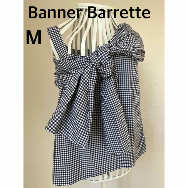 Banner Barrett(バナーバレット)のBannerBarrettバナーバレット　ギンガムチェックノースリシャツM★黒白 レディースのトップス(シャツ/ブラウス(半袖/袖なし))の商品写真