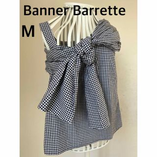 バナーバレット(Banner Barrett)のBannerBarrettバナーバレット　ギンガムチェックノースリシャツM★黒白(シャツ/ブラウス(半袖/袖なし))