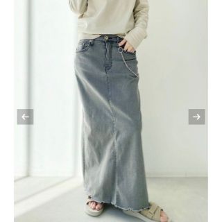 アパルトモンドゥーズィエムクラス(L'Appartement DEUXIEME CLASSE)のGOOD GRIEF DENIM LONG SK ブラック(ロングスカート)