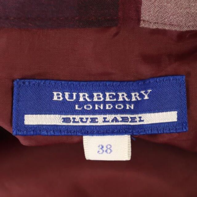 BURBERRY BLUE LABEL(バーバリーブルーレーベル)のバーバリーブルーレーベル 日本製 三陽商会 チェック ラップ ギャザースカート 38 パープル系 BURBERRY BLUE LABEL レディース 【中古】  【230426】 レディースのスカート(ミニスカート)の商品写真