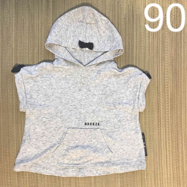 BREEZE(ブリーズ)の90 BREEZE ブリーズ　トップス　フード　リボン キッズ/ベビー/マタニティのキッズ服女の子用(90cm~)(Tシャツ/カットソー)の商品写真