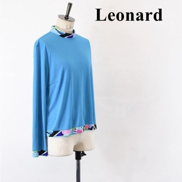 SL AH0024 高級 LEONARD レオナール 総柄 ブルー