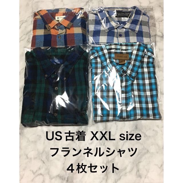 レア】US古着 XXL size ボタンダウン フランネルシャツ4枚セットの通販 ...