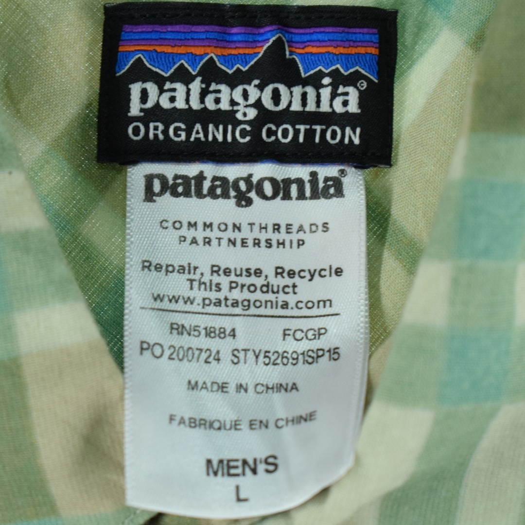 patagonia(パタゴニア)の古着 15年製 パタゴニア Patagonia ORGANIC COTTON オーガニックコットン 52691SP15 半袖 コットン チェックシャツ メンズL /eaa331261 メンズのトップス(シャツ)の商品写真