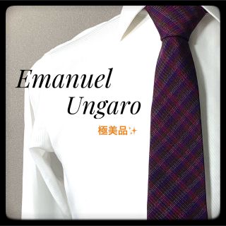 エマニュエルウンガロ(emanuel ungaro)のEmanuel Ungaro ネクタイ パープル チェック お洒落♪(ネクタイ)