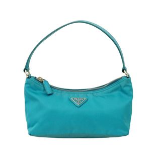 PRADA】ショルダーバッグ ワンショルダー ロゴ型押し レザー 黄緑色