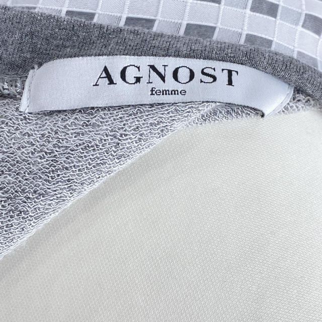 AGNOST(アグノスト)のAGNOST ノースリーブワンピース　市松模様　スエット生地　Mサイズ レディースのワンピース(ひざ丈ワンピース)の商品写真