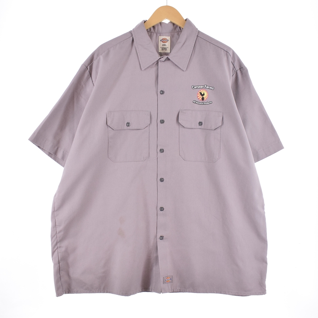 Dickies(ディッキーズ)の古着 ディッキーズ Dickies 両面プリント 半袖 ワークシャツ メンズXXL /eaa332948 メンズのトップス(シャツ)の商品写真