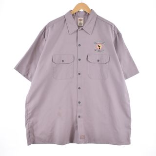 ディッキーズ(Dickies)の古着 ディッキーズ Dickies 両面プリント 半袖 ワークシャツ メンズXXL /eaa332948(シャツ)