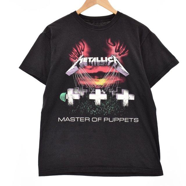 METALLICA メタリカ MASTER OF PUPPETS 両面プリント バンドTシャツ バンT メンズM /eaa320306ブラック系黒色柄