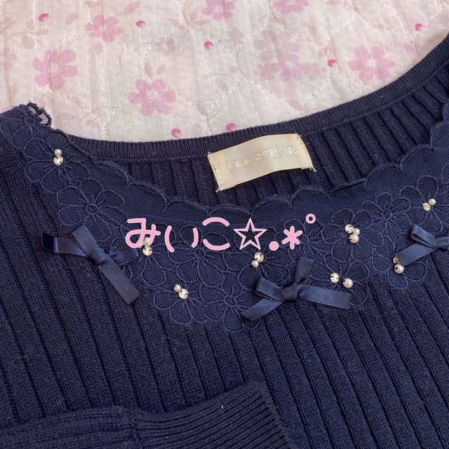 LODISPOTTO(ロディスポット)のロディスポット　♡フラワー刺繍リボンニット♡ レディースのトップス(ニット/セーター)の商品写真