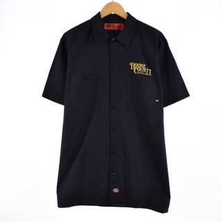 ディッキーズ(Dickies)の古着 ディッキーズ Dickies バックプリント 半袖 ワークシャツ メンズL /eaa331252(シャツ)