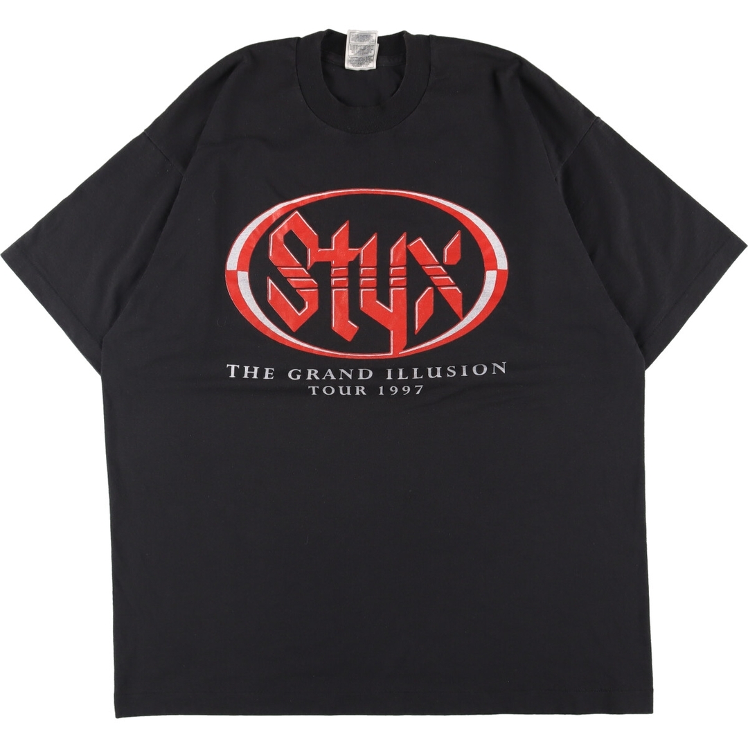 90年代 フルーツオブザルーム FRUIT OF THE LOOM STYX スティクス THE GRAND ILLUSION TOUR 1997 両面プリント バンドTシャツ バンT ヴィンテージ /eaa332681