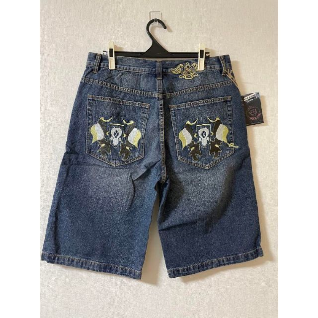 タグ付き Roca wear ロッカウェアー 刺繍デニム ハーフパンツ 34