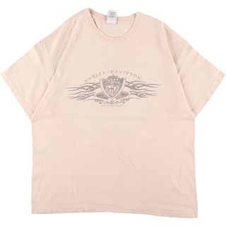 ハーレーダビッドソン(Harley Davidson)の古着 ヘインズ Hanes Harley-Davidson ハーレーダビッドソン 両面プリント モーターサイクル バイクTシャツ USA製 メンズXL /eaa331775(Tシャツ/カットソー(半袖/袖なし))