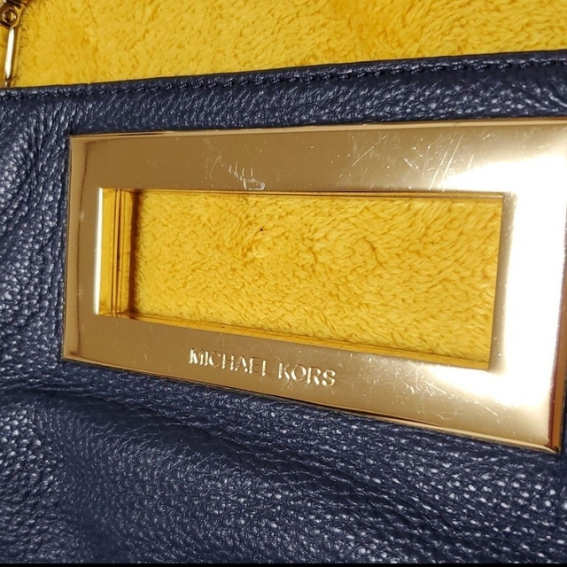 【お値下げ】MICHAEL KORS☆2WAYショルダーバック【濃紺×金】 8