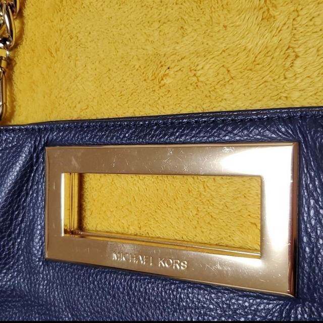 【お値下げ】MICHAEL KORS☆2WAYショルダーバック【濃紺×金】 9