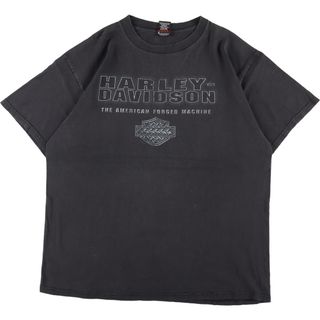 ハーレーダビッドソン(Harley Davidson)の古着 HOLOUBEK Harley-Davidson ハーレーダビッドソン 両面プリント モーターサイクル バイクTシャツ USA製 メンズXL /eaa331764(Tシャツ/カットソー(半袖/袖なし))