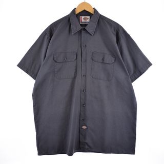 ディッキーズ(Dickies)の古着 ディッキーズ Dickies 半袖 ワークシャツ メンズXXL /eaa332928(シャツ)