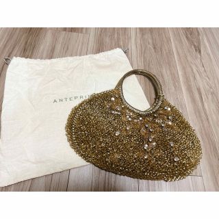 ANTEPRIMA♡お花のビジュー＊ワイヤーバッグ/ラウンド横型NERO