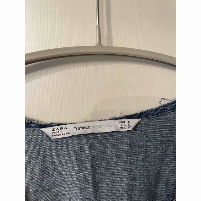 ZARA(ザラ)のZARA デニム レースアップ トップス レディースのトップス(カットソー(半袖/袖なし))の商品写真