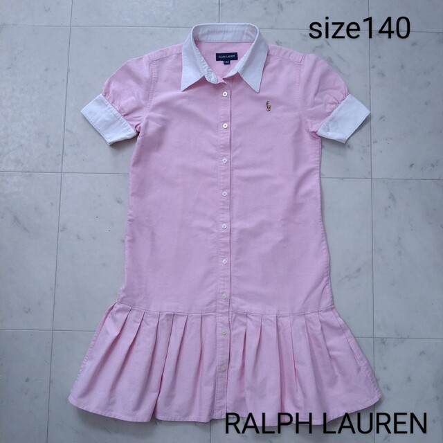 Ralph Lauren(ラルフローレン)のラルフローレン　☆　半袖　シャツワンピース　140 キッズ/ベビー/マタニティのキッズ服女の子用(90cm~)(ワンピース)の商品写真