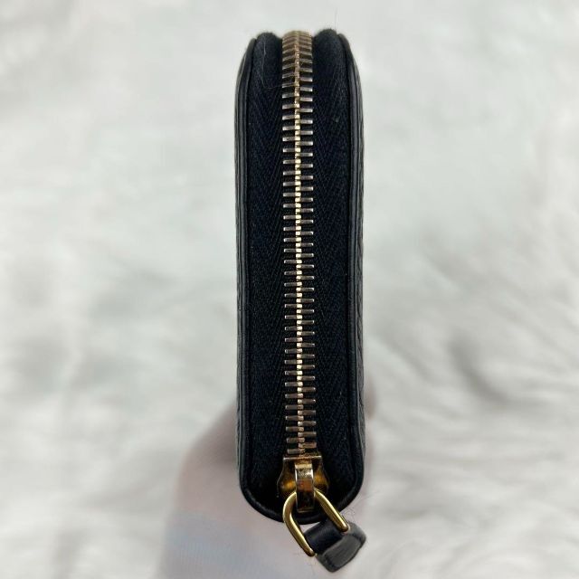 極美品・ギャランティ】プラダ 長財布 シボ革レザー ラウンド