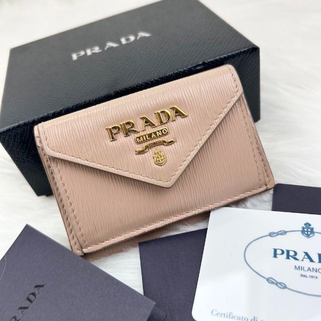 美品 PRADA プラダ 三つ折り財布 ヴィッテロムーブ バイカラー-