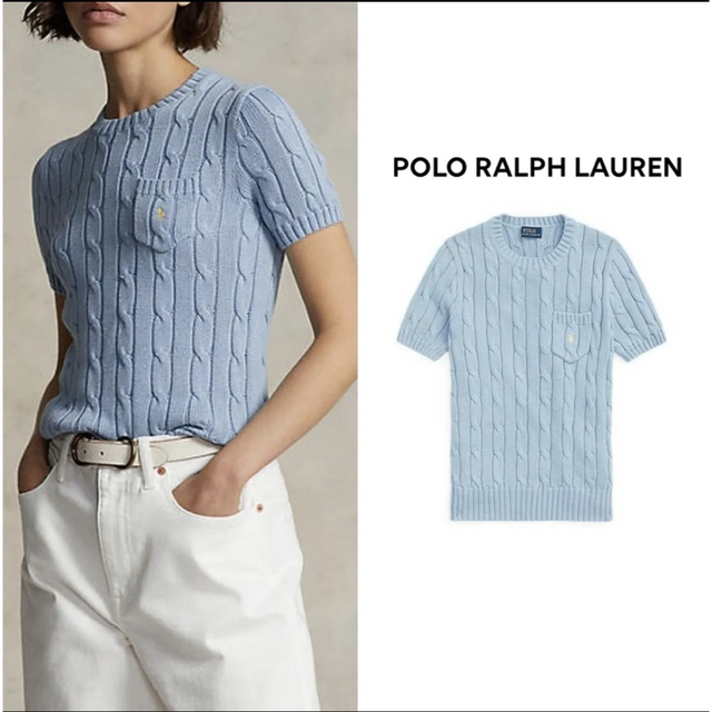 POLO RALPH LAUREN(ポロラルフローレン)のGW限定！値下げ！ポロラルフローレンケーブル半袖ニット　セーター レディースのトップス(ニット/セーター)の商品写真