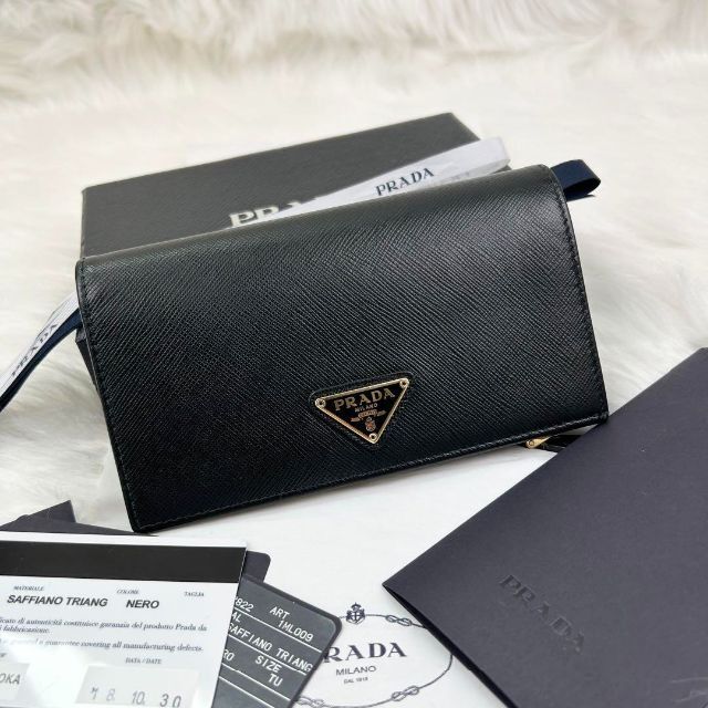 極美品 PRADA サフィアーノレザー 長財布 - 長財布