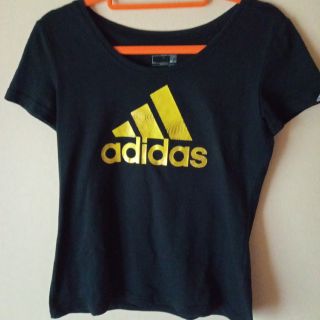 アディダス(adidas)のadidasアディダスTシャツトップスゴールドレアゼブラ柄スリーライン(Tシャツ(半袖/袖なし))