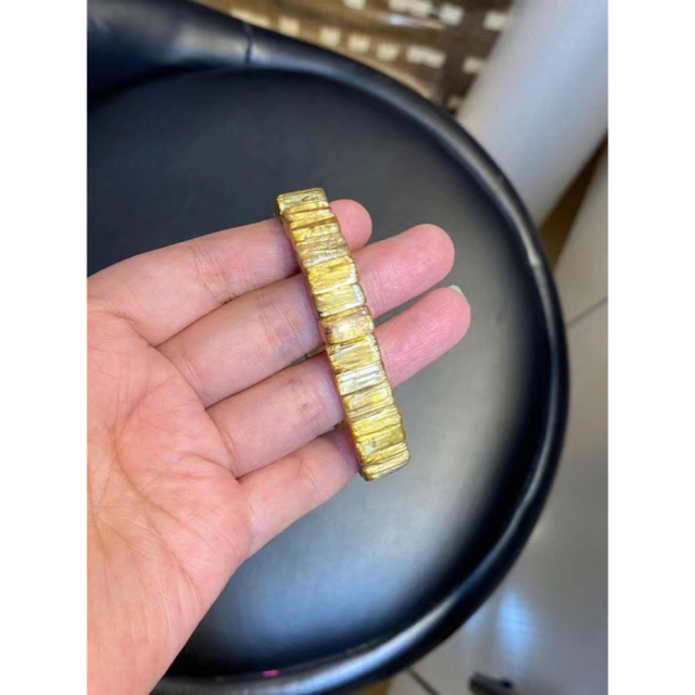 天然】ゴールドタイチンルチル クォーツ ブレスレット バングル 26.55g