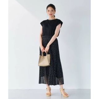 ユナイテッドアローズグリーンレーベルリラクシング(UNITED ARROWS green label relaxing)の【値下げ中！】グリーンレーベル　ドットプリーツスカート　ゆうさま専用！(ロングスカート)