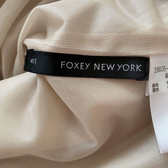 【美品】FOXEY NEW YORK ワンピース グログランリボン フレア