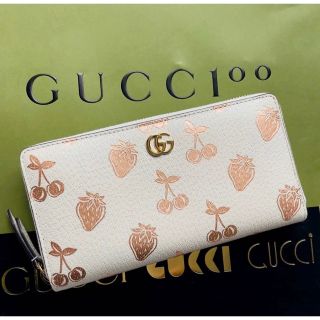 グッチ(Gucci)の【入手困難！新品】グッチ マーモント 長財布 GG ラウンドファスナー フルーツ(財布)