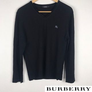 バーバリーブラックレーベル(BURBERRY BLACK LABEL)の美品 BURBERRY BLACK LABEL 長袖ニット ブラック サイズ3(ニット/セーター)