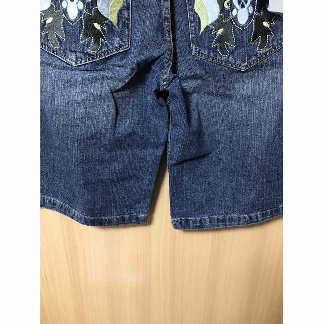 タグ付き Roca wear ロッカウェアー 刺繍デニム ハーフパンツ 34 【初