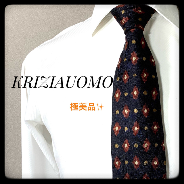 KRIZIAUOMO ネクタイ ネイビー レッド お洒落♪ メンズのファッション小物(ネクタイ)の商品写真