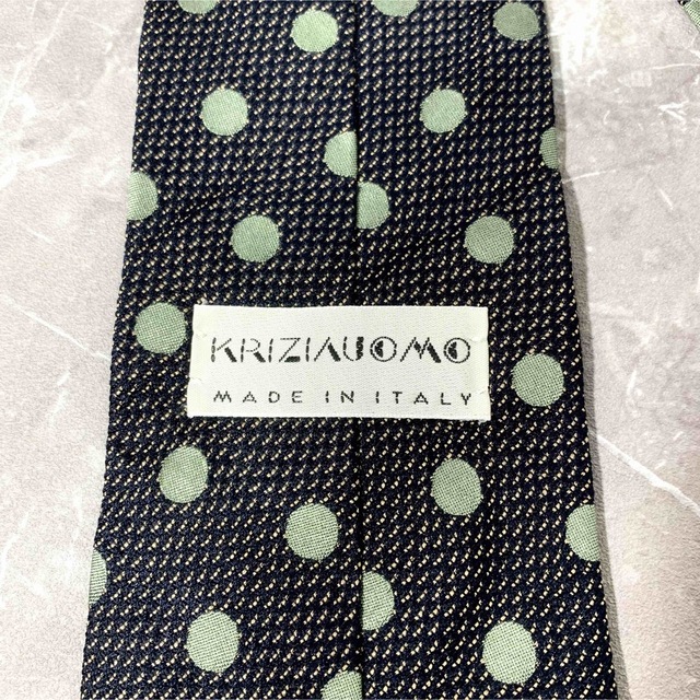 KRIZIAUOMO ネクタイ ブラック グリーン 水玉 お洒落♪ メンズのファッション小物(ネクタイ)の商品写真
