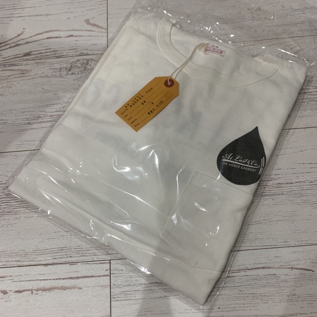 At Last ＆ Co  POCKET TEE L-S PRINT ロンTカラーホワイト