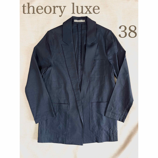 極美品☆theory luxe テーラード　ジャケット　ネイビー　38 リネン