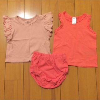 春夏♡ピンク系3点セット♡フリルTシャツ＆タンクトップ＆ブルマ(Ｔシャツ)