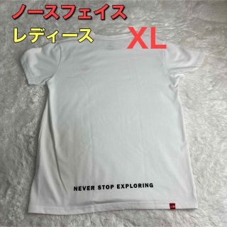 ザノースフェイス(THE NORTH FACE)のノースフェイス　Tシャツ　半袖　XL レディース　女性　ホワイト　古着(Tシャツ(半袖/袖なし))