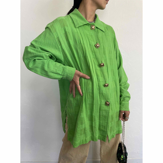ぴー様専用　green shirt & football T(シャツ/ブラウス(長袖/七分))