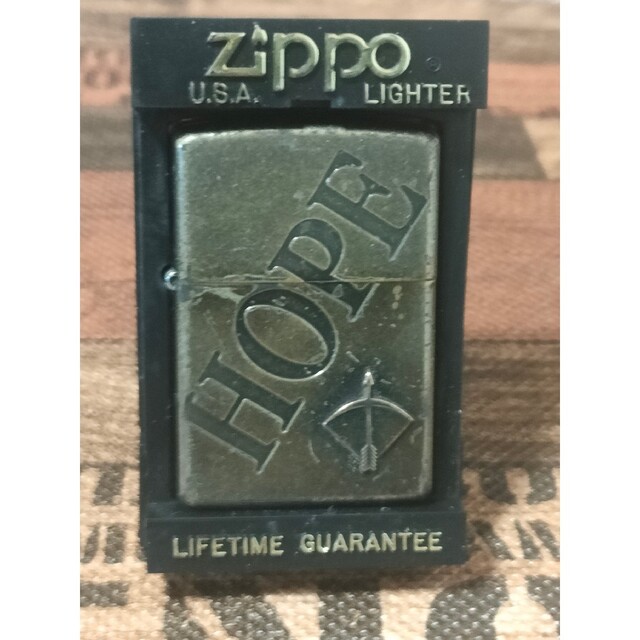 HOPE　斜めロゴ　真鍮古美仕上げ　zippo　ホープ　2000年製 D XVI