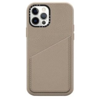 アイフォーン(iPhone)のCASETiFY レザー カードポケット iPhone 12 グレージュ(iPhoneケース)