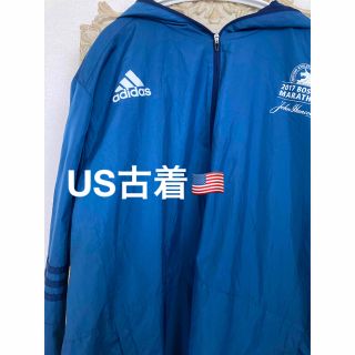 アディダス(adidas)の【でかロゴ】adidas US古着　ボストンマラソン　古着　ジャケット　パーカー(パーカー)