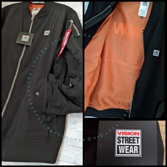 VISION STREET WEAR(ヴィジョン ストリート ウェア)のVISION STREET WEAR ナイロンジャケット MA-1 バックロゴ メンズのジャケット/アウター(ナイロンジャケット)の商品写真