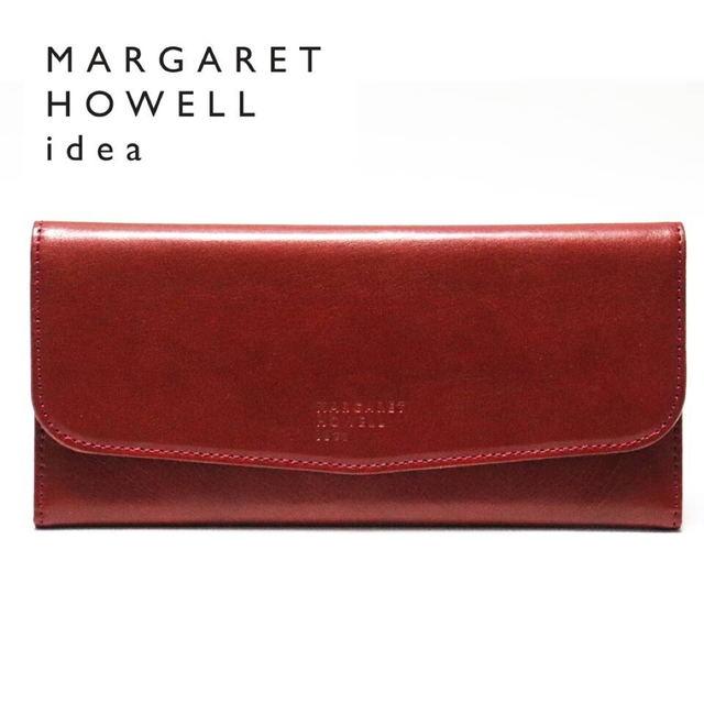 MARGARET HOWELL(マーガレットハウエル)の《マーガレットハウエル》新品 薄型 レザーかぶせ式長財布 ウォレット 赤茶 レディースのファッション小物(財布)の商品写真